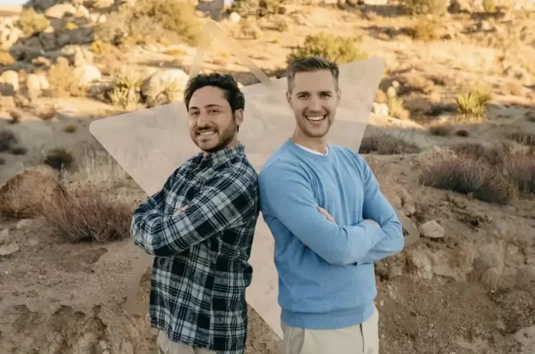 Patryk Swietek (right) with business partner Josh Rudin in the Joshua Tree desert